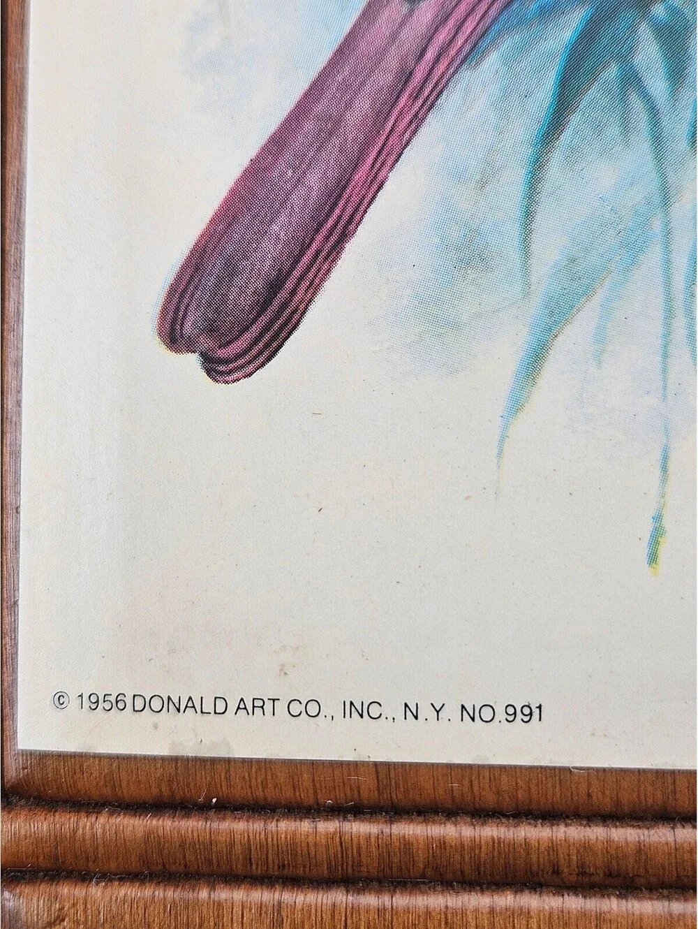 Vintage 1956 Ph. Gomner Cardinal Bird Wood Wall Hanging Memo Board Cork